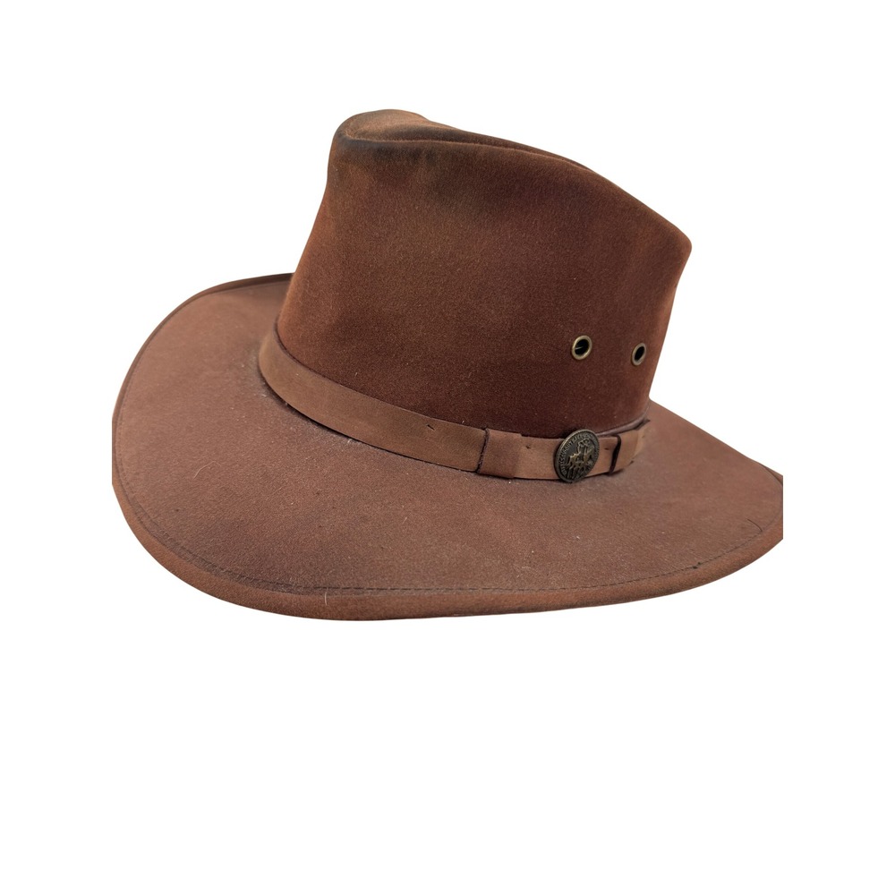 Outback Trading Co Oilskin Kodiak Hat Cowboy Mens Brown Suede Western Medallion